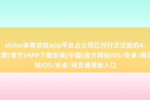 shibo体育游戏app平台占公司已刊行泛泛股的4.68%-世博体育(官方)APP下载安装(中国)官方网站IOS/安卓/网页通用版入口