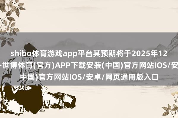 shibo体育游戏app平台其预期将于2025年12月31日前使用终了-世博体育(官方)APP下载安装(中国)官方网站IOS/安卓/网页通用版入口