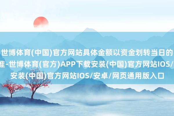 世博体育(中国)官方网站具体金额以资金划转当日的银行账户结息余额为准-世博体育(官方)APP下载安装(中国)官方网站IOS/安卓/网页通用版入口