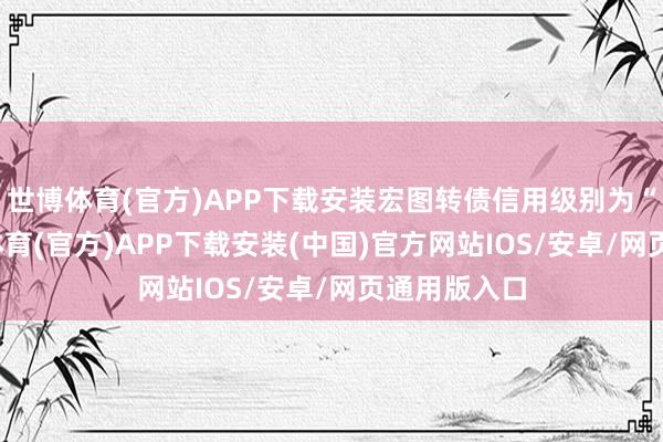 世博体育(官方)APP下载安装宏图转债信用级别为“A-”-世博体育(官方)APP下载安装(中国)官方网站IOS/安卓/网页通用版入口