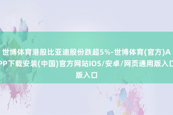 世博体育港股比亚迪股份跌超5%-世博体育(官方)APP下载安装(中国)官方网站IOS/安卓/网页通用版入口