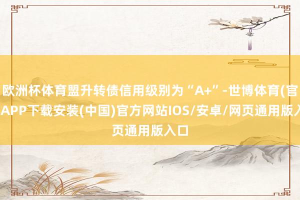 欧洲杯体育盟升转债信用级别为“A+”-世博体育(官方)APP下载安装(中国)官方网站IOS/安卓/网页通用版入口