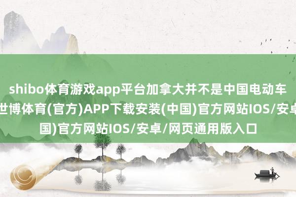 shibo体育游戏app平台加拿大并不是中国电动车出口的主要市集-世博体育(官方)APP下载安装(中国)官方网站IOS/安卓/网页通用版入口